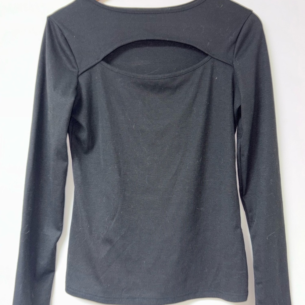 Peekaboo Black Long Sleeve Top. Light weight